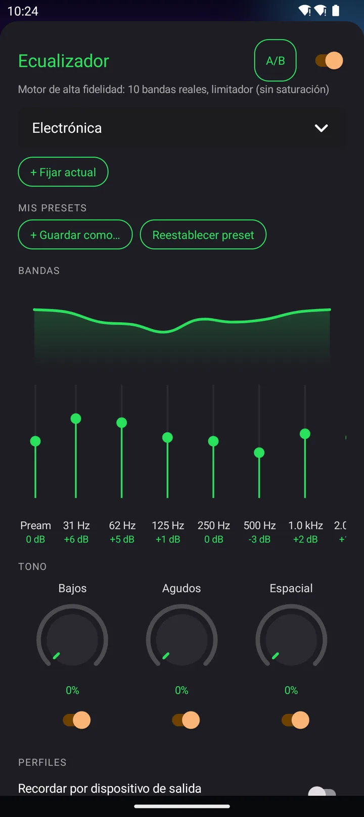 Ecualizador de Apollo Player