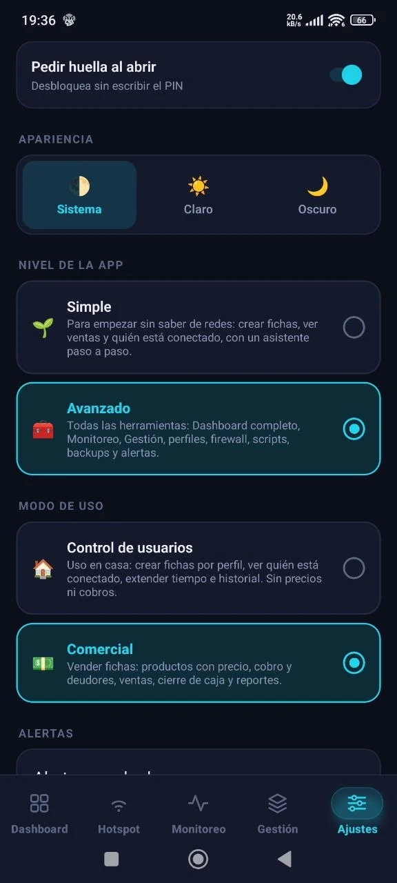 Ajustes de MikroWix